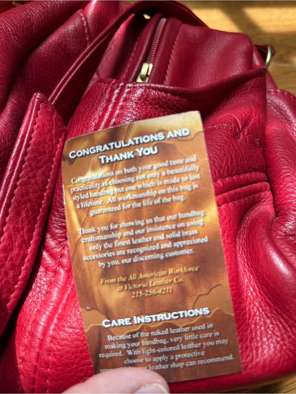 Red Pebbled Victoria Leather Crossbody Bag - Picture 6 of 11